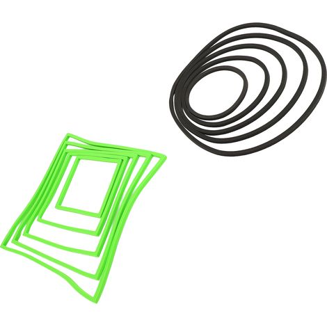 Lot de 10 supports flottants pour plantes d'aquarium : 5 ronds noirs et 5 carrés verts, de 8 à 20 cm, en EVA. Anneaux pour nourrir les poissons. (1/5)
