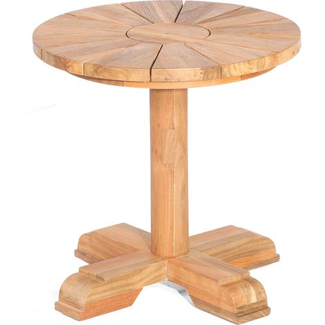 Sonnenpartner Solis Gartentisch rund Teakholz Old Teak Tisch Esstisch Ø 50 cm