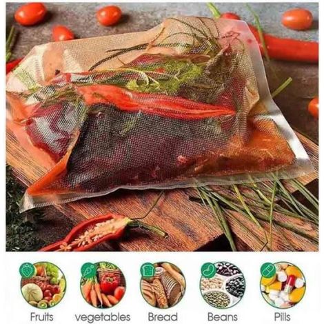 Sacs sous vide pour aliments - - 500 x 20 cm - Surface gaufrée - Sans BPA - Usage professionnel (1/3)