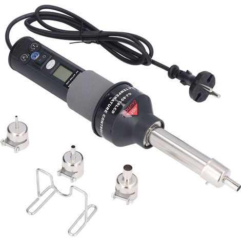 Kit de 6 pistolets à air chaud portables avec écran LCD et réglage réglable, pour le soudage (prise UE 220 V). (1/5)