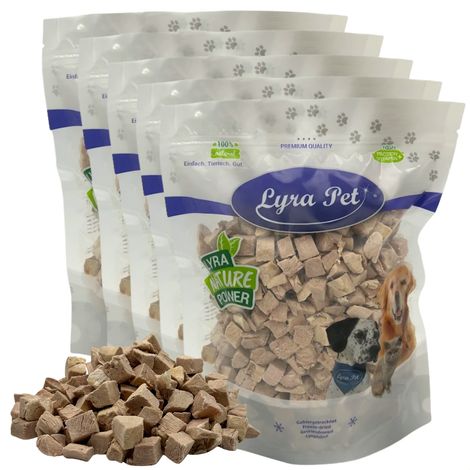 1 kg (5 x 200 g) Lyra Pet® Dés de magret de canard lyophilisés