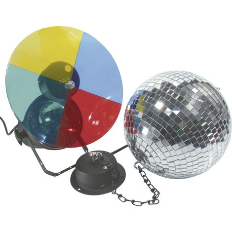 Eurolite 50101855 Halogen Discokugel-Set mit Motor, mit Farbwechselscheibe 20 cm (1/3)