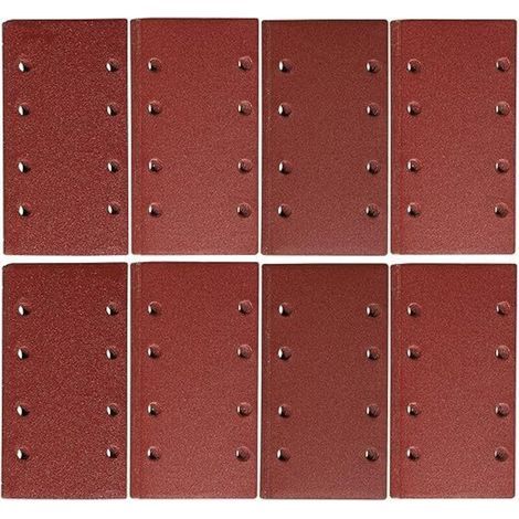 Papier de verre pour ponceuse orbitale 93 x 185 mm Papier de verre 8 trous Grain 40 Lot de 30