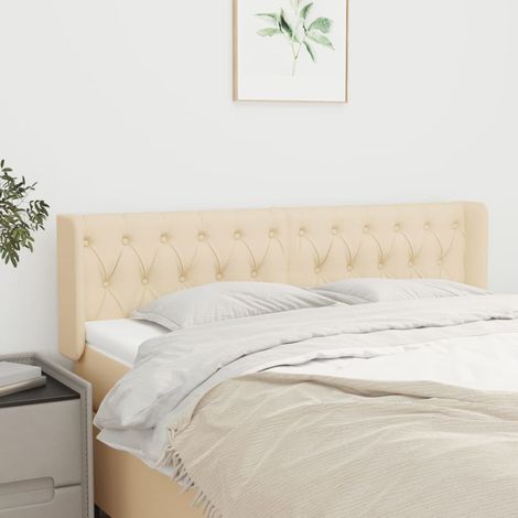 Kopfteil mit Ohren Creme 163x16x78/88 cm Stoff (1/5)