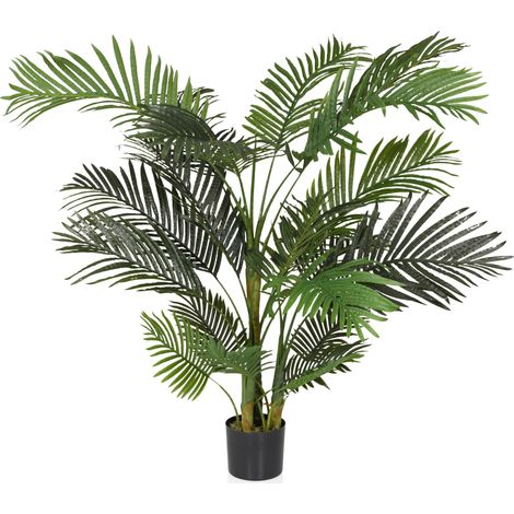 Kunstpflanze / Kunstbaum ARECA II Goldfruchtpalme 150 cm Kunststoff grün hjh OFFICE (1/5)