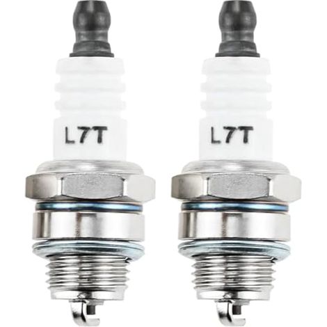 2 pièces Bougie L7T 25cc 52cc 62cc pour Tronçonneuse Débroussailleuse Moteur 2 Temps MS180 MS250 MS070 Husqvarna 365 Coupe-bordure 260 430 520 Remplace BPMR7A L8RTF L8RTC WS8F WSR5F RCJ6Y RCJ7Y