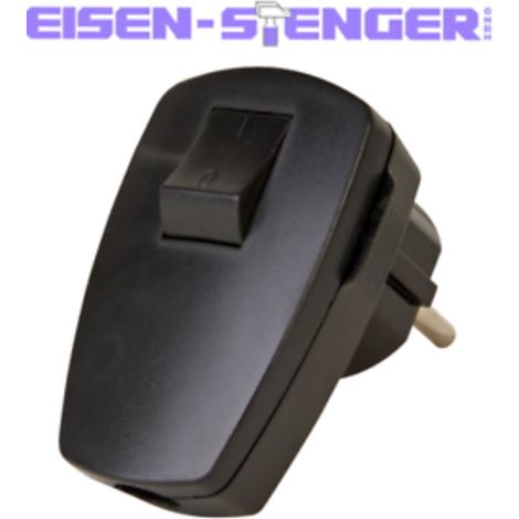 Kopp - Kunststoff-Schutzkontakt-Stecker, mit 2-poligem Wippenschalter, schwarz - 170405009 (1/4)