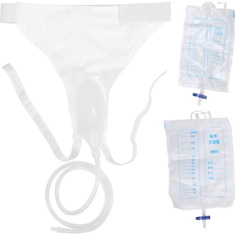 Homme Femme Collecteur d'Urine en Silicone, Poche de Drainage Portable pour Incontinence, Kit de Cathéter Externe Réutilisable, Usage Quotidien (1/5)