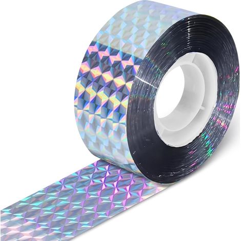 Cinta reflectante holográfica repelente de aves para uso exterior, también apta para proyectos de bricolaje (2,5 cm x 80 m) (1/5)