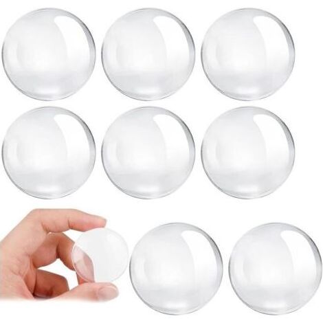 Lot de 8 butoirs de porte autocollants en caoutchouc transparent - Butoirs de porte en caoutchouc autocollants - Butées de porte murales transparentes - Butées de porte - Butées élastiques (1/4)