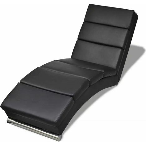 vidaXL Sedia a Sdraio Nera in Similpelle (1/5)