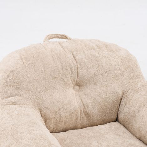 Confort pour lire, fauteuil poire en fausse fourrure avec accoudoirs, sans montage, salon ou chambre (1/5)