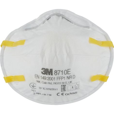 Masque série 8710E antipoussière FFP1 sans valve - Lot de 20 - 3M - 8710P20 00 (1/2)