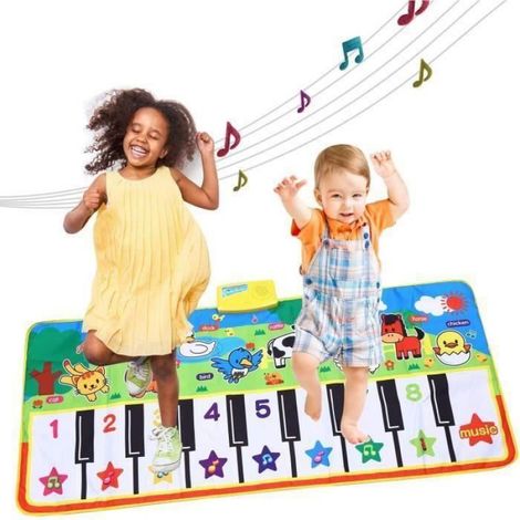 Tapis De Danse - Tapis De Piano Musical Pour Enfants - Couverture Clavier Tactile Pour Sol Bébé - 135 X 59 Cm - 1 Pièce (1/4)