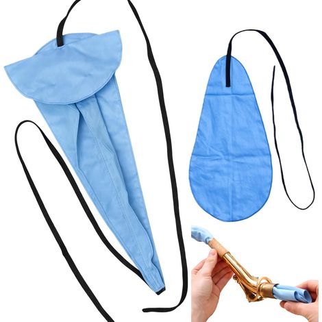 2 pièces kit d'entretien pour saxophone, chiffons de nettoyage avec corde de tirage, pour retirer facilement l'humidité et la saleté du tube intérieur, doux, absorbant et délicat (1/5)