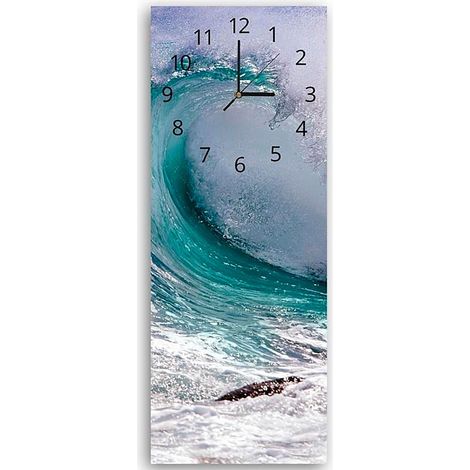 Horloge Murale Vague Océanique pour Décoration Intérieure - 30 x 90 cm