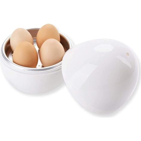 Cuociuova per 4 uova - Microonde per uova in camicia, sode, alla coque, a vapore, per bollitura rapida - Lavabile in lavastoviglie - Cuociuova per albumi (1/5)