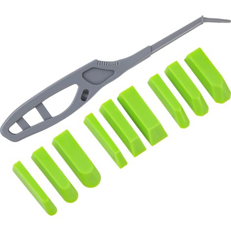 (1Pc 9-en-1 Outil Grattoir Multifonction, Applicateur de Finition Silicone avec 9 Tampons Interchangeables, Enlève Joint pour Coulis, Carrelage (1/5)