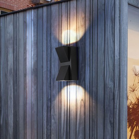 Applique murale extérieure à double tête, boîtier en plastique, éclairage haut et bas, 3000 K, lumière chaude (1/5)