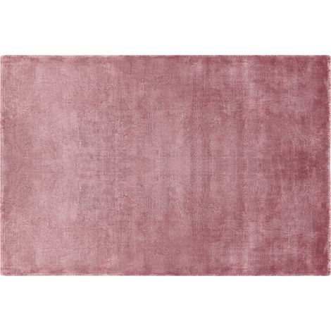 Alfombra de viscosa rosa 140 x 200 cm pelo corto sala de estar oficina Gesi II (1/5)