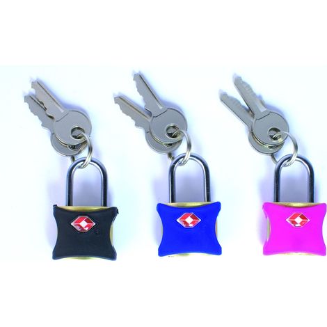 TEC HIT Lot de 3 Cadenas en Laiton - 25 mm gainés - 3 clés TSA