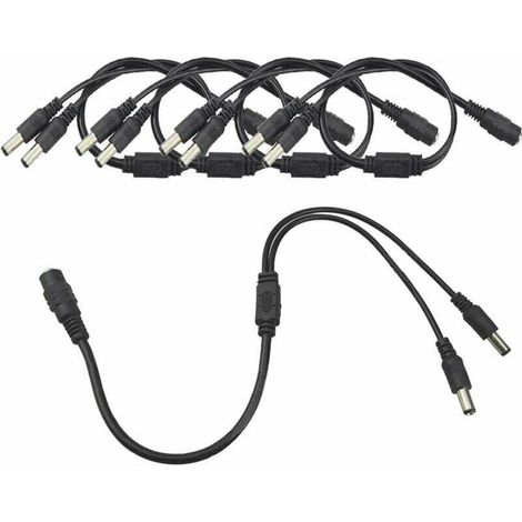 5-teiliges Premium-DC-Stromverteilerkabel, 1 Buchse auf 2 Stecker, CCTV-Stromverteilerkabel, 5,5 x 2,1 mm, DC-Stromverteilerkabel (1/4)
