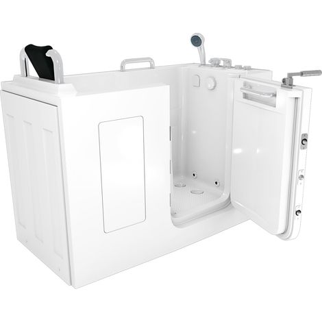 Sitzwanne Whirlpool Badewanne mit Tür S07WP-C-R 140x76cm (1/5)