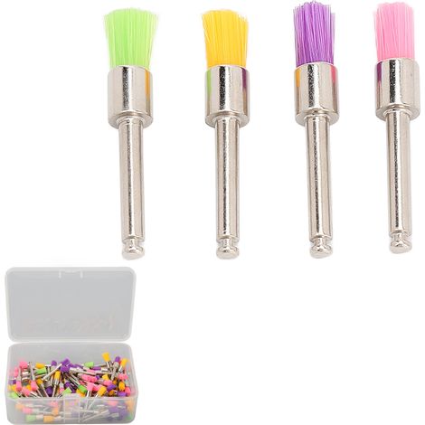 Lot de 100 brosses de polissage dentaire jetables en silicone, couleurs assorties. (1/5)
