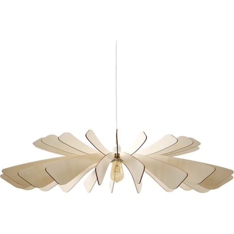 Suspension Led bois Aurora 100 cm - Atelier Loupiote (1/3)