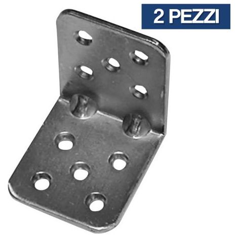 PIASTRA GIUNZIONE PIEGATA PER PALI MM 45X45 SPESSORE MM 2,5 PZ. 2 GRAFITE 37758