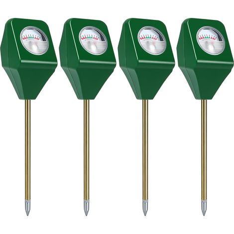 Hygromètre pour plantes 4 pièces : appareil 3 en 1 mesurant l'humidité des plantes, le pH, la température et la luminosité du sol. Idéal pour le jardinage, l'entretien des pelouses, l'agriculture et l (1/5)