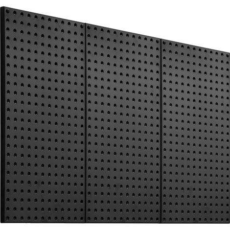 Paneles metálicos VEVOR, 61 x 30 cm, 4 perforaciones, organizador de pared negro, garaje, cocina, 3 tablas para colgar, accesorios no incluidos. (1/2)