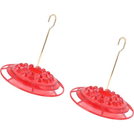 Lot de 2 mangeoires à colibris en plastique, 25 ports, robustes, pour jardin, cour ou parc. (1/5)