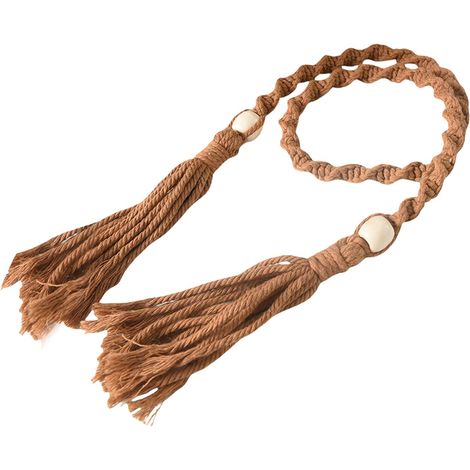 4 lazos de cuerda de algodón para cortinas con borlas – decoración para habitación infantil/exterior (1/4)