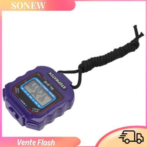 Sonew chronomètre numérique Chronomètre électronique à une rangée de 2 écrans, chronomètre de sport, minuterie sport pendule Bleu (1/5)