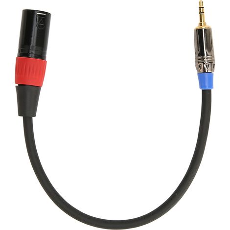Câble XLR mâle vers jack 3,5 mm stéréo sans perte avec réduction de bruit pour microphone, cordon symétrique pour appareil photo et ordinateur, 30 cm (11,8 pouces). (1/5)