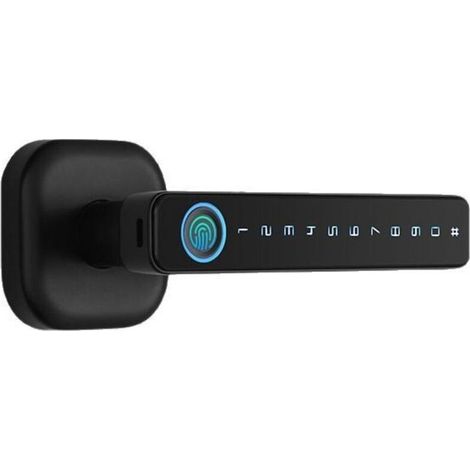 Intelligentes Türschloss für Holztüren mit Fingerabdruck, Bluetooth-Code, TTlock und M1-Karte – Schwarze Version (1/5)