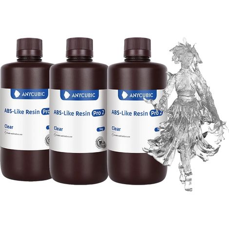 Résine d'impression 3D, haute précision, application conviviale, ABS Pro2 Clair-3kg (1/2)