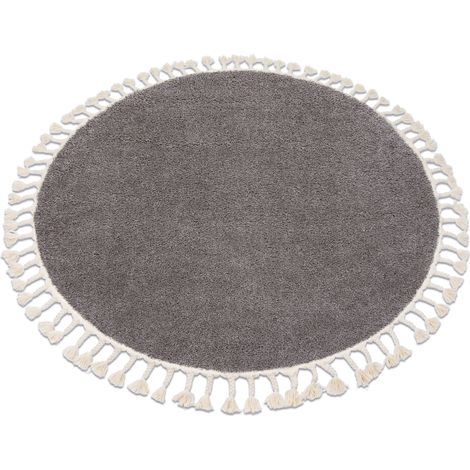 Tappeto BERBER 9000 cerchio maro Frange berbero marocchino shaggy brown rotondo 120 cm