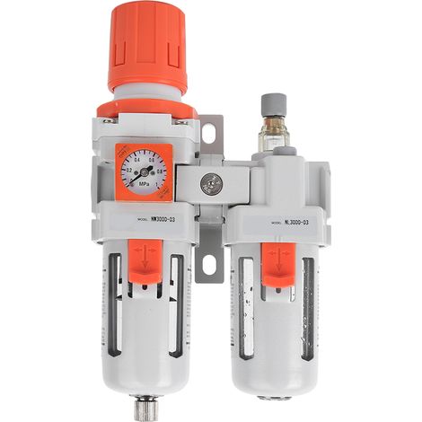 Régulateur Filtre Lubrificateur Air Complet NANPU G3/8" 0.15-0.9MPa pour Traitement d'Air (1/5)