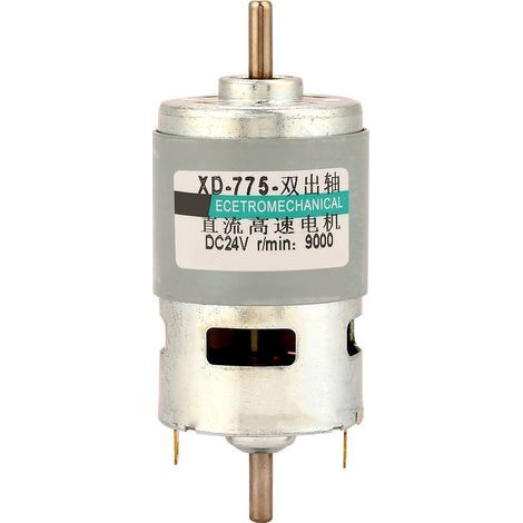 Moteur DC 50W à double arbre, 24V 9000RPM, couple élevé pour applications industrielles (1/5)