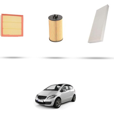 Kit tagliando 3 filtri compatibile con Mercedes Classe A (w169) A150 70kw Dal 2004 al 2009 (1/4)