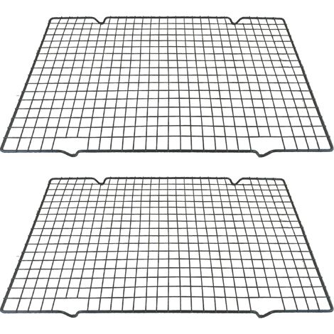 Juego de 2 rejillas de enfriamiento para hornear y repostería - 25,4 x 38,1 cm - Rejilla de acero inoxidable resistente, compatible con bandejas para hornear rollos de gelatina.