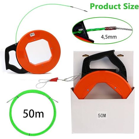 Electrician Needle, 4.5 mm Steel Wire Puller, Electric Wire Puller, Electric Wire Puller, Electrician, Needle Wand, Electrician Wire with Guide Springs (1/4)