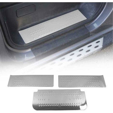 OMAC Couverture de Seuil de porte Compatible avec Renault Trafic II III 2001-2019 en acier inox chromé 3Pcs