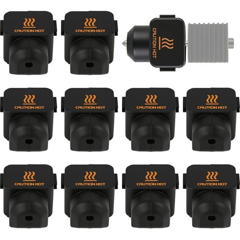 Lot de 10 chaussettes en silicone pour imprimante 3D A1/A1 Mini Bambu Lab A1/A1 Mini - Bloc chauffant à haute température - Pour imprimante 3D A1/A1 Mini - Boîtier de tête d'impression - Pièces pour (1/5)