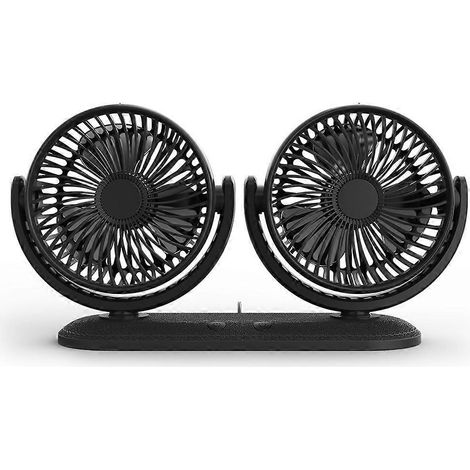 Doppellüfter für PKW, 5V2A, Klimaanlage, 360° drehbar, für vorne und hinten