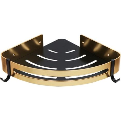 Étagère d'angle de douche avec autocollant pour accessoires de cuisine et de salle de bain - Aluminium Space (1/5)
