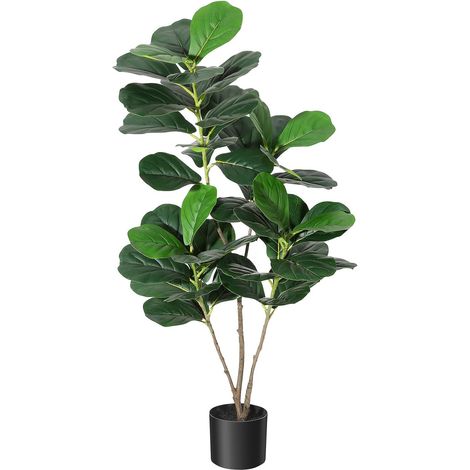 Plantes artificielles - 120 cm - Grande plante artificielle pour décoration de bureau - Avec cordon lumineux décoratif - Figue de bouleau pour l'extérieur et l'intérieur (120 cm) (1/5)