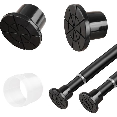 Lot de 4 embouts de tige en caoutchouc antidérapants et imperméables pour bâtons télescopiques de 22 à 25 mm (noir) (1/5)